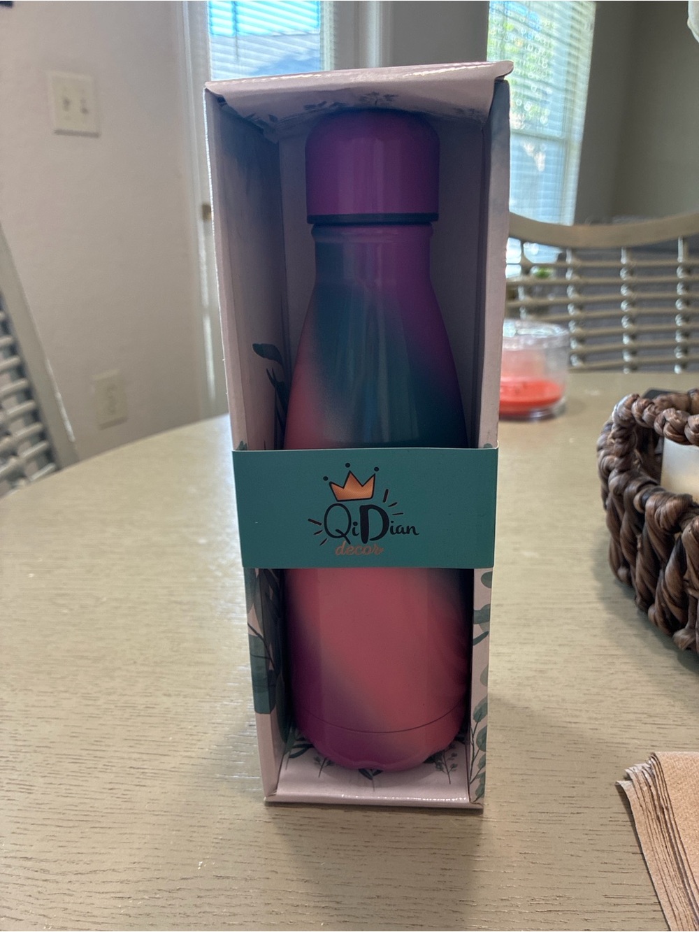 QiDian Pink Ombre Stainless Steel Bottle
